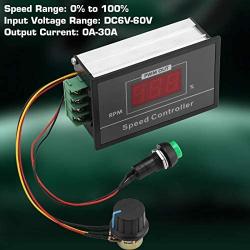 DC Motor Speed Controller, PWM DC Motor Speed Controller Switch, 6-60V 12V 24V 36V 48V 30A PWM DC Motor Speed Controller Start Stop Switch