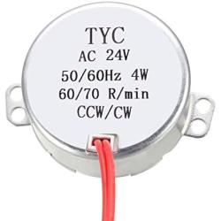 uxcell Synchronous Gear Motor AC 24V 60-70RPM 50-60Hz Electric Motor CCW/CW 4W for Electric Fan
