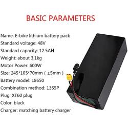 Jieoto 48V E-Bike Lithium Battery 10Ah-25Ah Battery Pack for 250W 350W 500W 750W 800W 1000W 1200W Motors for Electric Cars Electric Tricycles Electric Scooters with Charger
