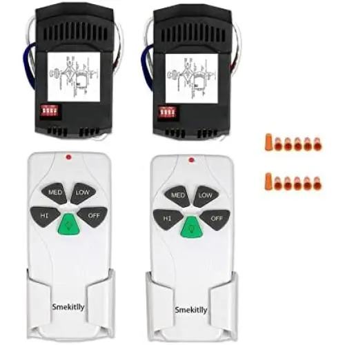2-Pack Universal Ceiling Fan Remote Control Kit with Light Dimmer for Hampton Bay, Hunter, Harbor Breeze, Westinghouse, FAN28R FAN-53T 2AAZPFAN-53T KUJCE9103 FAN-11T K- 53T