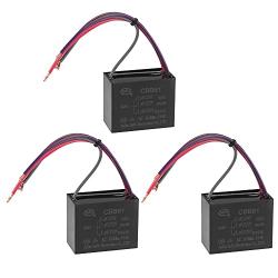uxcell Ceiling Fan Capacitor CBB61 5/5/5uF 250V AC 4 Wires Metallized Polypropylene Film Capacitor 48x38x26mm for Electric Fan Pump Motor Generator 3Pcs