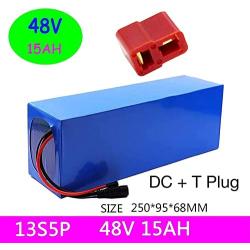 Wnicek 48V 15Ah E-Bike Lithium Battery Pack 15000mAh Lithium-ion Battery for 200W 250W 350W 500W 750W 800W 1000W Motor with Charger Fit for Electric Tricycle Golf Cart Mopeds
