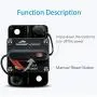 Young Marine Circuit Breaker for Boat Trolling with Manual Reset,Water Proof,12V- 48V DC