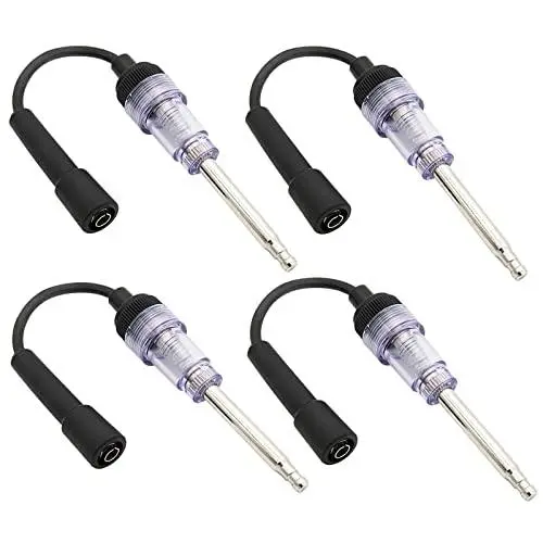 Inline Spark Plug Tester, Plug Engine Ignition Tester for Automotive, Car, Lawnmower, Small Motor Vehicles Engines - Coil/Armature Diagnostic Detector Tool Spark Plug Tester (4 pcs)