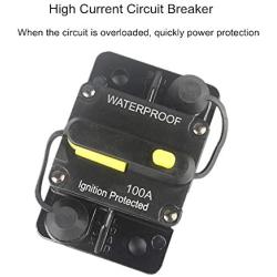OUHL 100 Amp Circuit Breaker 12V- 48V DC Manual Reset Fuse for Trolling Motor Rv Marine Boat Vehicles System Protection Waterproof (100A)