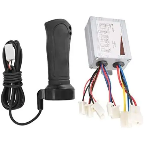 Pilipane 500W Motor Brushed Speed Controller with Throttle Throttle Grip Electric Bicycle Throttle Grip for Electric Bicycle Scooter Tricycle