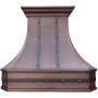 SINDA Classic Hammered Solid Copper Range Hood with High Airflow Cenrtifugal Blower, Stainless Steal Vent with Liner and Internal Motor, Baffle Filter, 30