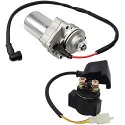 3 Bolt 12 Teeth Starter Motor with Solenoid Relay, for 125cc 110cc 100cc 90cc 70cc 50cc ATV Dirt Bike Pit Bike Dune Buggy Sandrail Quad 4 Wheelers SSR Roketa Taotao Coolster Jonway SunL Go Karts