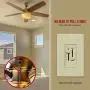 ENERLITES 3 Speed Ceiling Fan Control and LED Dimmer Light Switch, Light and Fan Combination Switch, Single Pole, 2.5A, 300W Incandescent, No Neutral Wire Required, 17001-F3-I-F, Ivory