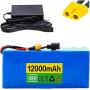 WOGQX 18650 Lithium-Ion Battery Pack 48V 12Ah Electric Bicycle Scooter Battery Pack Waterproof with BMS and Charger for E-Bike Scooter 250W 350W 500W 750W 1000W Motor