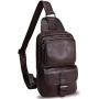Genuine Leather Sling Bag Crossbody Motorcycle Bag Handmade Hiking Chest Daypack Retro Shoulder Backpack (Coffee)