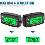 Runleader Engine Temp Gauge Meter, Hour Meter and Tachometer, Battery Replaceable for Garden Tractor Generator Chainsaw Outboard Marine ATV Jetski Motorcycle Snowmobile Compressor.