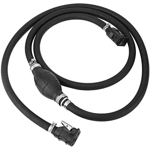 Marine Fuel Line Assembly, Yctze Marine Johnson 3/8in Boat Motor Fuel Gas Hose Line Assembly Primer Bulb Connector Black Primer Bulb Connector Johnson Gas Lineboat