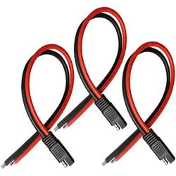 Faoyliye 10AWG SAE Connector Extension Cable,(3Pack) SAE Connector Plug 2 Pin SAE Single Plug Quick Connector Disconnect Plug,SAE Automotive Extension Cable, Solar Panel SAE Plug- 30cm/1ft
