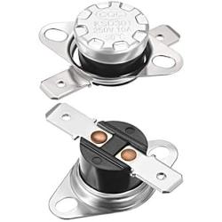uxcell KSD301 Thermostat 90°C/194°F 10A Normally Closed N.C Adjust Snap Disc Temperature Switch for Microwave,Oven,Coffee Maker 2pcs