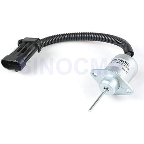 6691498 1503ES-12A5UC4S 1G925-60011 12V Shut Off Solenoid - SINOCMP CP-U0328 Stop Shutdown Solenoid For Bobcat S185 Skid Steer Kubota Engine, 3 Month Warranty
