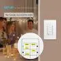 Interrupteur Intelligent TOPGREENER 2 Pack avec Contrôleur de Scènes Wi-Fi, Boutons Programmables 8, Fil Neutre Requis, Réseau 2,4 GHz, Homologué UL Interrupteur Intelligent TOPGREENER 2 Pack avec Contrôleur de Scènes Wi-Fi, Boutons Programmables 8, Fil Neutre Requis, Réseau 2,4 GHz, Homologué UL