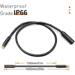 E-Bike 9 Pin Hub Motor Extension Cable Waterproof Extension Cable for Electric Bike and Escooter Female to Male 60/130/160cm Wire of Conversion Kit