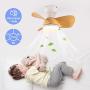 EKIZNSN 22 Modern Small Low Profile Flush Mount Ceiling Fan with Lights Remote Control, 6 Speed DC Motor and 3 Blade Ceiling Fans, White