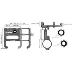 DS. DISTINCTIVE STYLE Aluminum Universal Bike Phone Mount for 31.8 mm Handlebar 360 Degree Rotatable Motorcycle Phone Holder Adjustable Cycling Phone Mount - Titanium