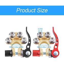 Battery Terminal Clamp Connectors, 2 Pcs 4 Way Quick Release Disconnect Car Battery Terminal for SAE/JIS Type A Posts, Compatible With Cars, Vans, Trucks and More