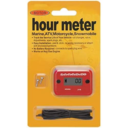 HM1 Inductive Hour Meter for Gas Engine Lawn Mower Dirt Bike Motorcycle Motocross Snowmobile Karting Marine ATV Boat Outboard Motor Generator Waterproof Hour Meters