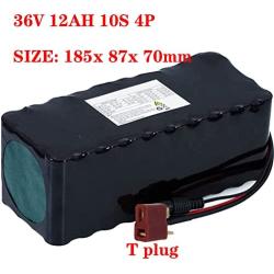 Jieoto 36V 12Ah 10S 4P Ebike Lithium Battery Rechargeable Lithium-ION Battery Pack Fits for 200W 250W 350W 500W Electric Bicycles Motor with 20A BMS and 42V 2A Charger