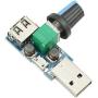 XINGYHENG 3Pcs 5W Mini USB Fan Air Volume Speed Stepless Governor Module USB Speed Controller DC 5V USB Male input DC4-12V to 2.5-8V and Speed Control Knob with Switch Function