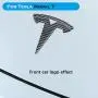 YHCDSEA Model Y Steering Wheel/Front Trunk/Rear Trunk Logo Sticker Cover Emblem Badge Decals 3PCS/Set for Tesla Model Y Accessories (Glossy Carbon Fiber Pattern)