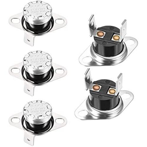 uxcell KSD301 Thermostat 40°C/104°F 10A Normally Open N.O Adjust Snap Disc Temperature Switch for Microwave Oven Coffee Maker 5pcs
