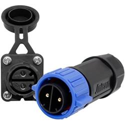 Trolling Motor Plug Receptacle Set for Marine Boat, Waterproof 12/24/36/48 Volt Trolling Motor Connector Kit for Down Rigger, Fishing Reel, DC Power, Trolling Motor Accessories