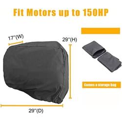 AKEfit Outboard Motor Cover, Waterproof & Sunproof Boat Motor Covers,Motor Hood Cover with 600D Heavy Duty Oxford Fabric Extra PVC Coating,Fits Motor Up to 150Hp