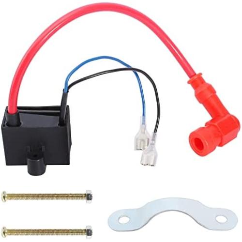 QAZAKY High Performance CDI Ignition Coil Compatible with 49cc - 50cc 60cc 66cc 80cc 2-stroke Engine Motor Motorized Bicycle Bike With Mounting Parts