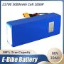 Jieoto 60V 30AH E-Bike Lithium Battery Pack High-Capacity Waterproof Lithium Battery Suitable for 500W 750W 1000W 1200W 1500W 1800W 2000W Scooter Electric Motorcycles Motor with Charger