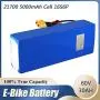 Jieoto 60V 30AH E-Bike Lithium Battery Pack High-Capacity Waterproof Lithium Battery Suitable for 500W 750W 1000W 1200W 1500W 1800W 2000W Scooter Electric Motorcycles Motor with Charger