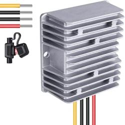 Golf Cart 48V to 12V Converter DC Voltage Buck Reducer Transformer Voltage Regulator IP68 with Fuse for Yamaha Club Car EZGO (240W 20A)