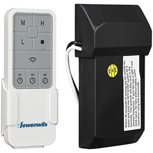 DEWENWILS Ceiling Fan Remote Control Kit with Dimmer Wireless, 3 Speeds Adjustable Countdown, LED Compatible Dimmable, 3 in 1 Function Replacement of Universal AC Motor Ceiling Fan Light, UL Listed