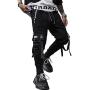 PDTXCLS Mens Jogger Sweatpants Hip Hop Zipper Pockets Elastic Waist Harem Pants Motor Biker Punk High Street Casual Trousers