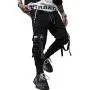 PDTXCLS Mens Jogger Sweatpants Hip Hop Zipper Pockets Elastic Waist Harem Pants Motor Biker Punk High Street Casual Trousers