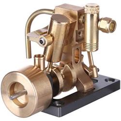 Teerwere Stirling Engine Motor Mini Inline Double-Cylinder Swing Steam Engine Model for Within 40cm Retro Boat Models Physics Steam Power Toy (Without Boiler) (Color : Gold, Size : One Size)