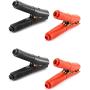 QWORK Battery Alligator Clips, 4 Pack, 100A Long Battery Clamps Jumper Cables Boost Clips for Car Auto Vehicle (2 Pcs Red + 2 Pcs Black)