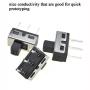 Boscoqo Mini Slide Switch 3 Pin 2 Position Subminiature Easy Solder Definite Level Action Durable Construct SPDT High Knob Vertical Toggle Panel Mount 6 PCS for 3D Printer Bread Board Power Control
