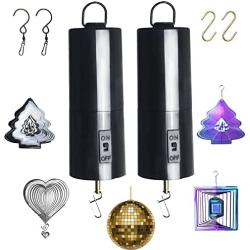 WINUSD 2PCS Wind Spinner Motor, Hanging Display Rotating Motor 28 RPM Multi-Purposes for Hanging Garden Spinners and Wind Chimes ,Indoor & Outdoor Use (Black)