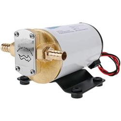 YaeMarine 12V 3.2GPM (12.0LPM) Oil Pump Turbo Pump Oil Scavenge Pump Impellor Gear Pump Self Priming Reversible for Diesel Lubricants Machinery Fuel Scavenge Oil Transfer (White)