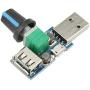 XINGYHENG 3Pcs 5W Mini USB Fan Air Volume Speed Stepless Governor Module USB Speed Controller DC 5V USB Male input DC4-12V to 2.5-8V and Speed Control Knob with Switch Function