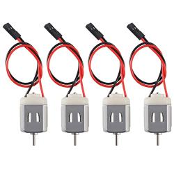 Alinan 4pcs 1V-6V Type 130 Miniature DC Motors with 15cm Wire XH2.54 Female Dupont Cable for Hobby Projects DIY