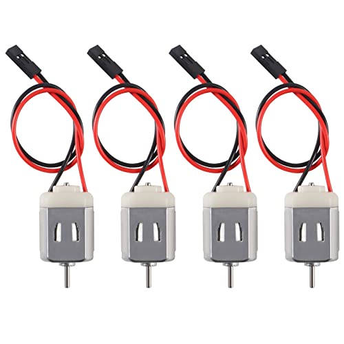 Alinan 4pcs 1V-6V Type 130 Miniature DC Motors with 15cm Wire XH2.54 Female Dupont Cable for Hobby Projects DIY