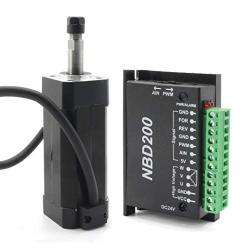 RATTMMOTOR 104W Brushless Spindle Motor Kit CNC Square Mini Brushless DC Spindle Motor 10800RPM ER8 42mm+ 24V Brushless Spindle Motor Driver 5A Spindle Motor Controller for CNC Router Milling Machine