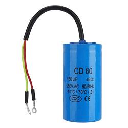 Run Capacitor, CD60 Run Capacitor with Wire Lead 250V AC 50/60Hz for Motor Air Compressor for Air Conditioners Compressors and Motors