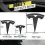 YHCDSEA Model Y Steering Wheel/Front Trunk/Rear Trunk Logo Sticker Cover Emblem Badge Decals 3PCS/Set for Tesla Model Y Accessories (Matt Carbon Fiber Pattern)